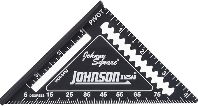 Johnson Level & Tool 1904-0450 Johnny Square Professional Easy-Read Finish Square, 4.5", Black, 1 Square*