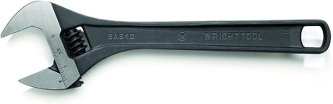 Adjustable Wrench Max Capacity 1 3/8" Black Industrial 10"