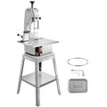 VEVOR Electric Meat Saw, 850W Stainless Vertical Cutter, 19.1"x15" Workbench, 7.09" Cutting Thickness, Includes 5 Blades for Slicing Frozen Meat, Pork, Beef, and Ribs