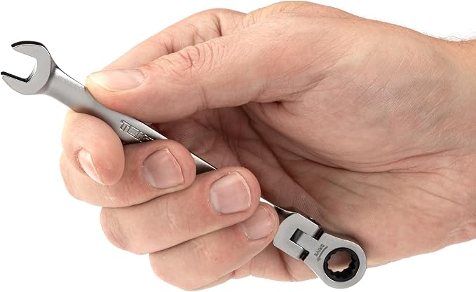 TEKTON 8 mm Flex Head Ratcheting Combination Wrench | WRC26408 | 12-Point