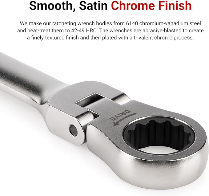 TEKTON Flex Head Ratcheting Combination Wrench Set, 15-Piece | WRC95401