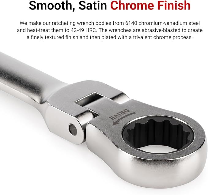 TEKTON 9 mm Flex Head Ratcheting Combination Wrench | WRC26409 | 12-Point