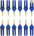 12 Packs Garden Pruning Shears with Curved Blades Trimming Scissors, Gardening Hand Pruning Snips Titanium Coated Precision Bonsai Pruning Shears, Convenient Flower Cutters(Blue)