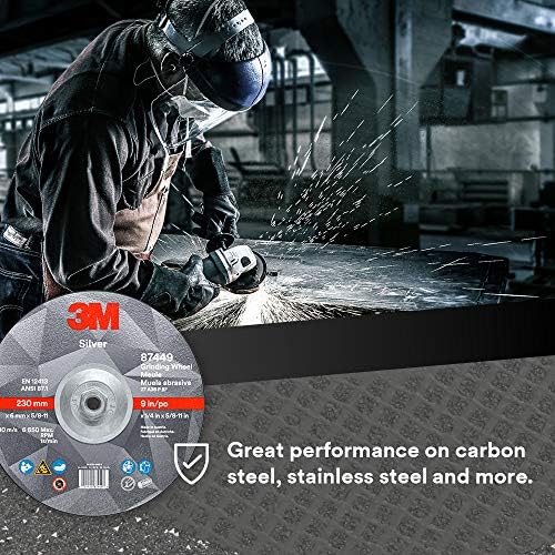3M Silver Depressed Center Grinding Wheel, 87449, 36+, T27 Quick Change
