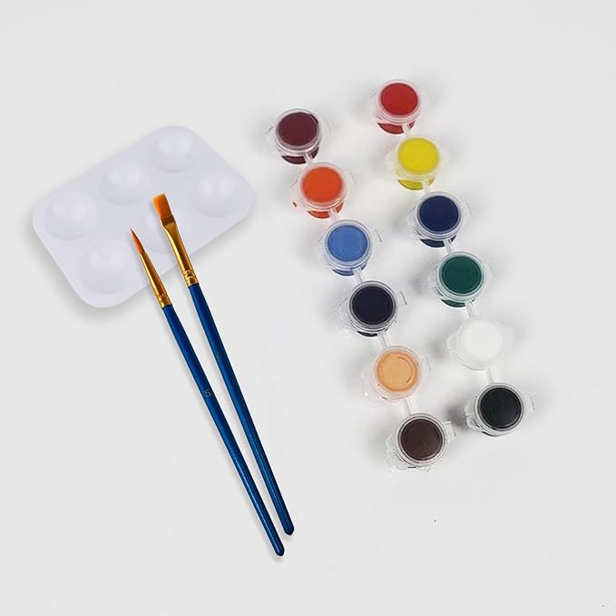LNAUJS 8 Pack Plastic Paint Tray Palettes, 6 Well Rectangular Palette, Watercolor or DIY Craft Paint Supplies