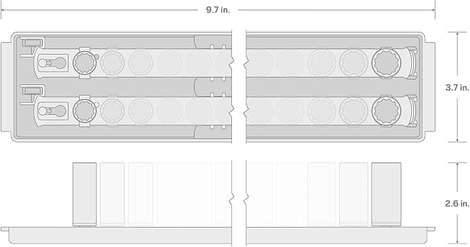 TEKTON 1/4 Inch Drive 12-Point Socket Set, 22-Piece | SHD90213 | (5/32 - 9/16 in.), Shallow and Deep, Socket Rail
