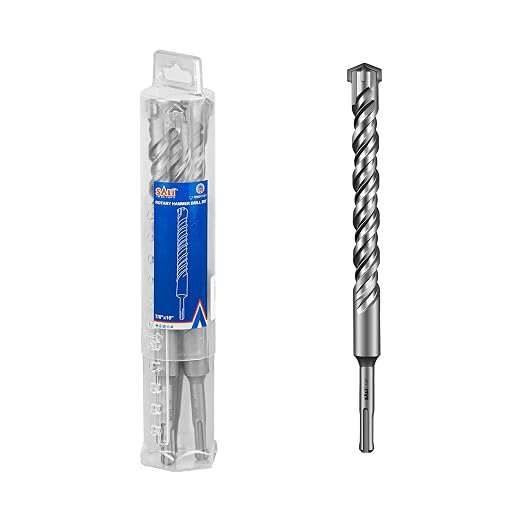 SALI 2PCS 7/8"*10" SDS Plus Rotary Hammer Drill Bit Concrete Drill Bit Kit Cross-Type Double Thread Carbide Material Suitable for Concrete, Brick, Cement Walls, Stone, Hammer Drill Bits for Concrete