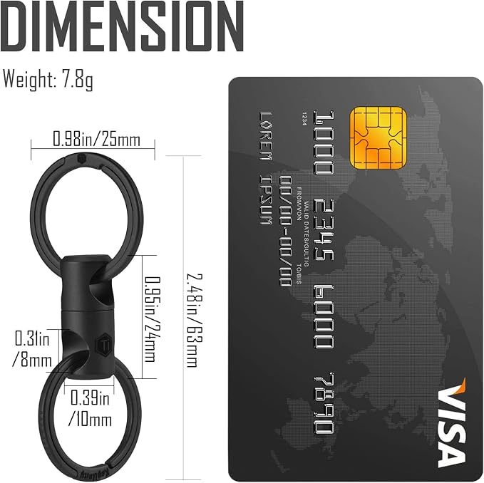 KeyUnity Titanium Swivel Key Ring Keychain Connector