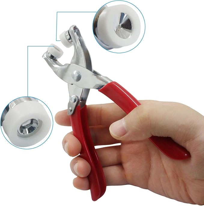 1 PCS Metal Snaps Buttons Plier - Heavy Duty Snap Fastener Tool for DIY Fabric Sewing, Leather Craft & Home Repairs