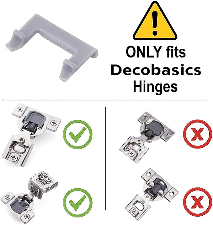 (Decobasics ONLY) Cabinet Restrictor Clips (30 Pack)- 86° Degree Angle Cabinet Door Hinge Restrictor Clip for Soft Close Hinge-90° Opening Kitchen Soft Close Cabinet Hinges Restraints Restriction Clip