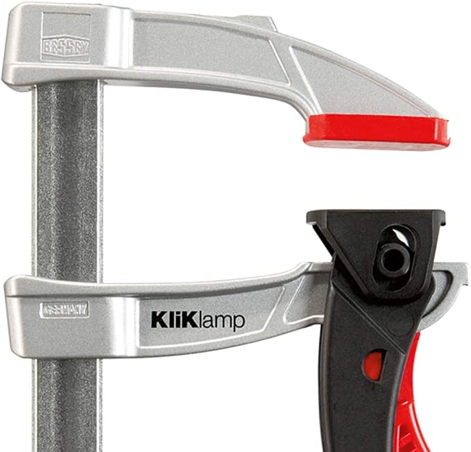 BESSEY KliKlamp Series Ratchet Action Lever Clamp - 4-Inch -KLI3.008 - Fast Action, Heavy Duty Clamps for Woodworking, Carpentry, & Cabinetry - Professional Grade for DIY and Home Improvement