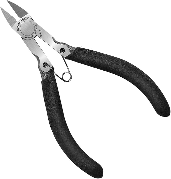 BOENFU 5 inch Flush Cutters Precision Wire Cutters Wire Snips Small Wire Nippers, Ideal for Crafts, Model, Electronics, Zip Ties, Jewelry Making
