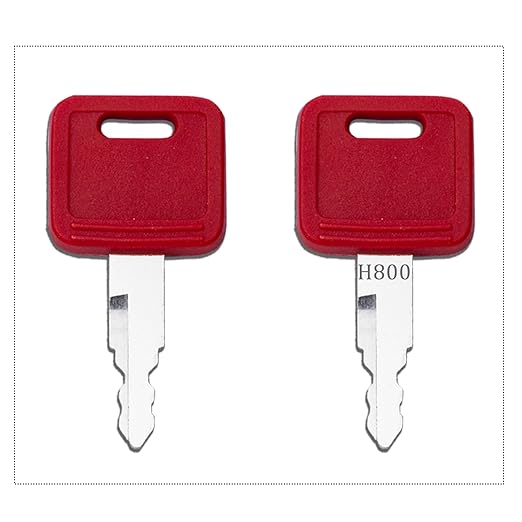 10Pcs H800 Ignition Key for John Deere Hitachi Kioti Excavator Case Dozer Fiat Tractors, AT194969 AT147803 4286465
