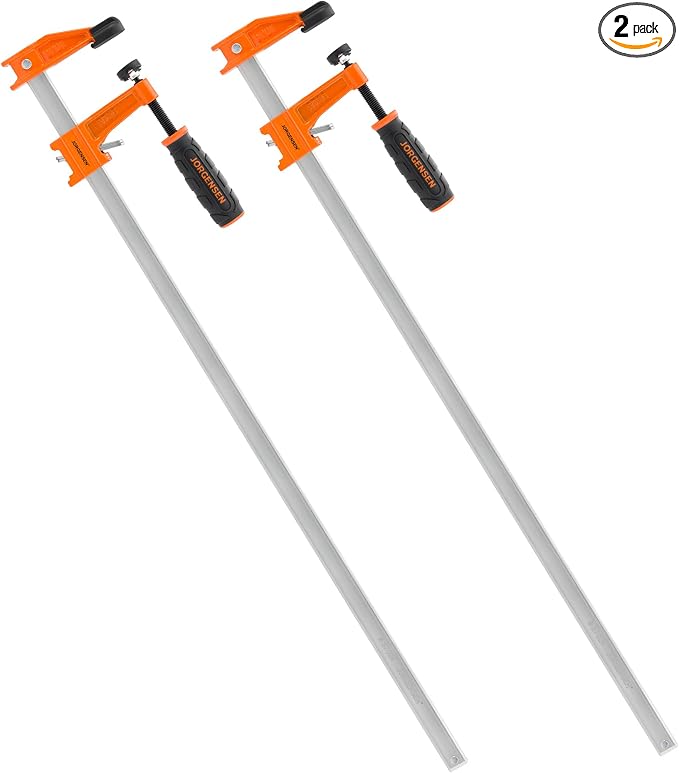 Jorgensen 2-pack Medium Duty Steel Bar Clamp Set with 600 lbs Load limit, 24-inch