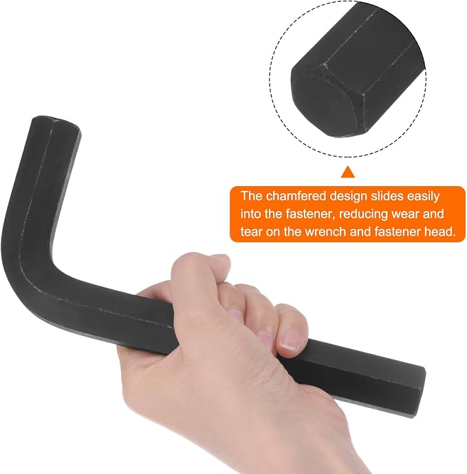 HARFINGTON Hex Key Wrench 22mm L-Shape Hexagon Metric Chrome Vanadium Steel | Repairing Tool Wrenches for Home Repair,Black