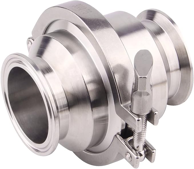 DERNORD Sanitary Check Valve - One Way Flow - 2" Tri Clamp Style, Stainless Steel 304, FKM Gasket (2" Tri Clamp Check Valve)