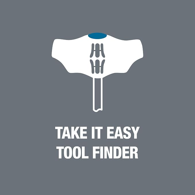 Wera - 5023451001 454/10 HF Set Imperial 1 Screwdriver Set T-Handle Screwdrivers Hex-Plus with Holding Function, Imperial, 10 Pieces