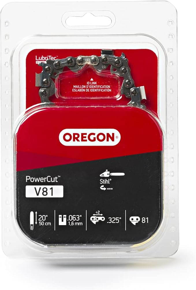 Oregon Chainsaw Chain for 20" Bar, .325" Pitch, .063" Gauge, 81 Drive Links | PowerCut Replacement Saw Chain, Fits Several Stihl Models