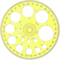 Circle Template 360° Protractor Round Stencil, Plastic Circle Ruler for Drawing, Circle Stencil Measuring Tools for Building Formwork Office School Supplies, yellow, 583308_2_FXvtRLSKG