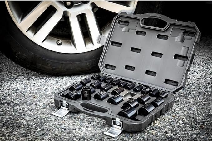 GEARWRENCH 25 Pc. 1/2" Drive 6 Pt. Impact Metric Socket Set, Standard - 84933N (Pack of 3)