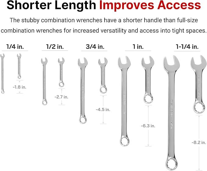 TEKTON 7/16 Inch Stubby Combination Wrench | 18046