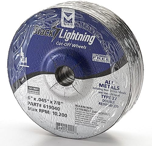 Mercer Industries 619040 Type 27 Depressed Center Double Reinforced Cut-Off Wheel, All Metals Cutting, including SS, 25 Pack, 6" x .045" x 7/8"
