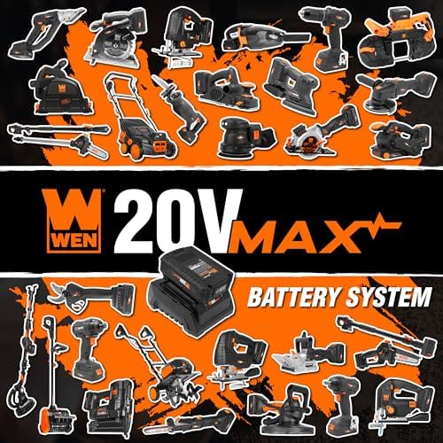 WEN 20418BT 20V Max Cordless Belt Sander, Variable Speed, Handheld and Portable (Tool Only - Battery Not Included)