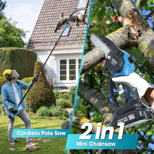 Chainsaw & 2-in-1 Cordless Pruning Shears Set - Cordless Pole Saw