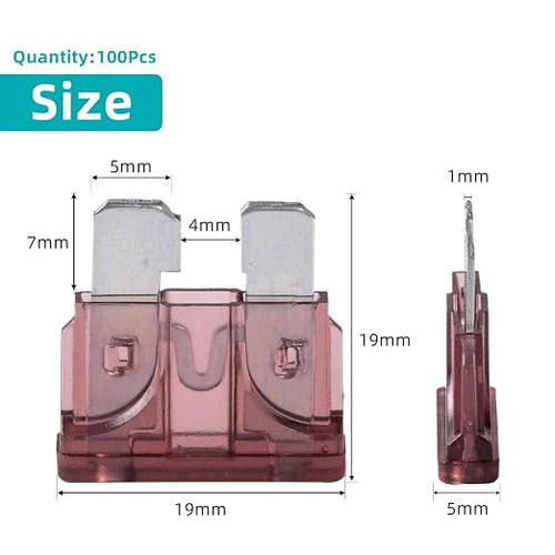 100Pcs 40 Amp Fuses Stanbdard Fuse, 40A Car Fuse Blade for Automotive, Truck, Boat, Motorcycle