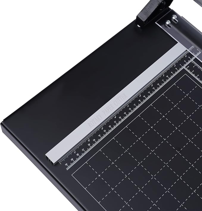 24 Inch Commercial Manual Precision Rotary Paper Trimmer Cutter,Heavy Duty,Smart Cut for Photo Paper, Film, Art Paper Jam, Office Paper, Thin Plastic Soft Board, PVC,Cutting Table 80x31.5cm