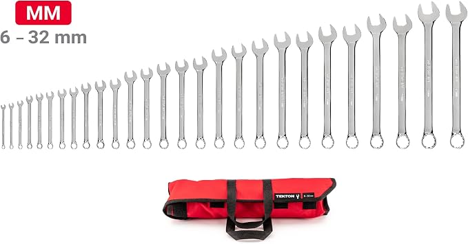 TEKTON Combination Wrench Set, 27-Piece | WCB94203 | 6 - 32 mm, Roll