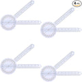 QWORK 12 Inch 360 Degree Goniometer Clear Plastic Protractor, 4 Pack Precise Measurement Ruler with Inch and Centimeter