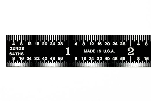 PEC Tools 12" Flexible Metal Ruler, High-Quality Stainless Steel, High-Contrast Black Chrome Finish, 3R Graduation (1/32", 1/64", 1/10", 1/50"), Fully Hardened and Tempered, Made in USA