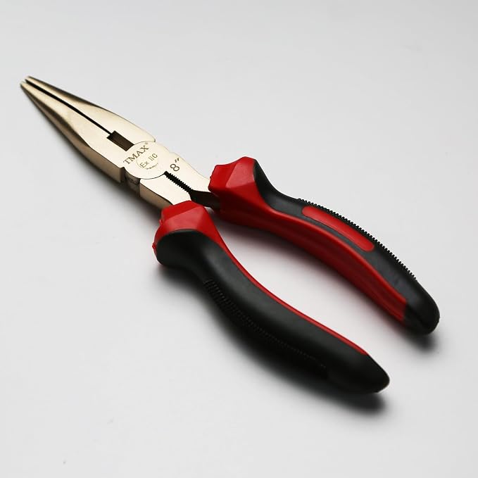 TMAX Non-Sparking 8" Long-Nose Plier, Aluminum-Bronze, Spark Free Safety | Spark Free Safety, Non-Magnetic And Corrosion-Resistant | Safety Tool For Flammable Hazardous Environment