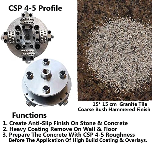 6 inch Coating Removing Anti Slip Concrete Stone Texturing bush hammer tool for angle grinder, Concrete Patch Repair Prepare Bushing Hammer (Arbor: 5/8"-11 Threaded)