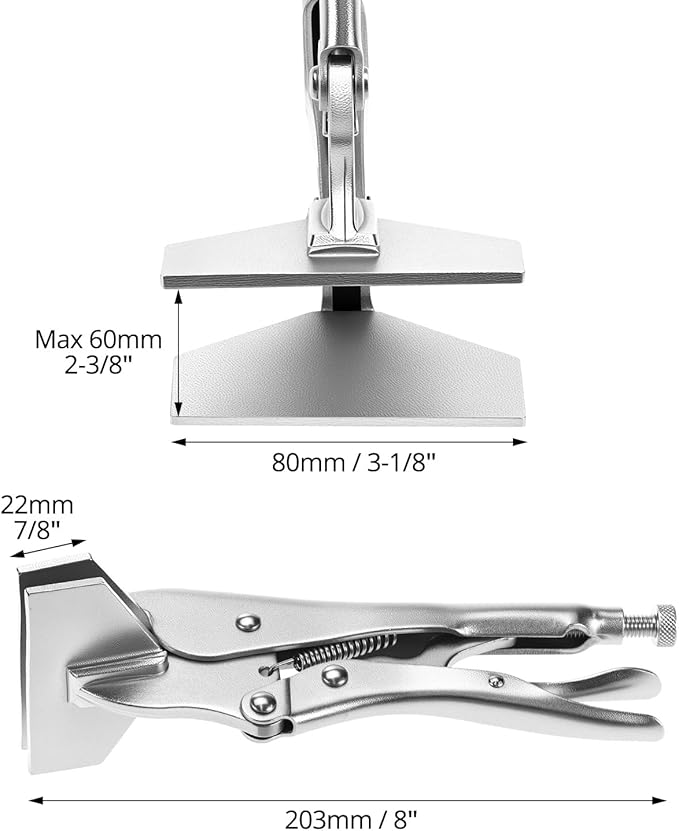 QWORK Locking Sheet Metal Clamp, 2 Pack 8 Inch Alloy Steel Welding Plier, Sheet Metal Grip Tool