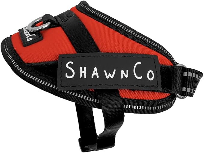 ShawnCo Essential Pro Dog Harness, No-Pull Pet Vest with Removable, Reflective Side Patches, Adjustable and Padded Harness for Small, Medium and Large Dogs (Mustang Red, XS)