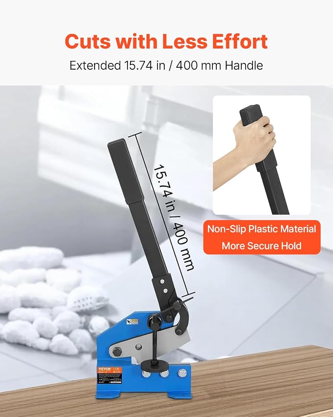 VEVOR Manual Metal Shear, 5 in, Hand Plate Sheet Metal Processing, HS-5 Benchtop Cutter with Q235 Material, for Crafts Thick Steel Crafting, Heavy Duty Roll Press Machine for Builders, DIY Enthusiasts