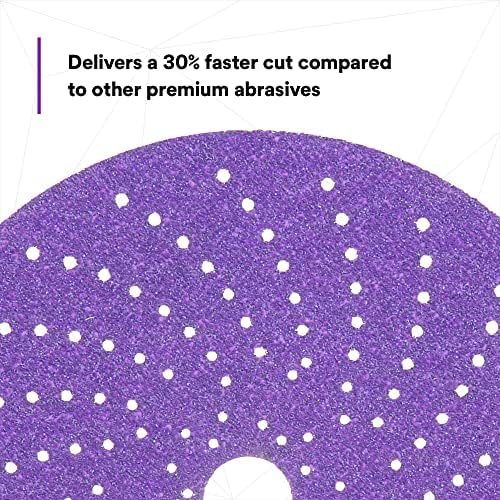 3M Cubitron II Hookit Clean Sanding Abrasive Disc, 737U, 31371, 6 in, 80+