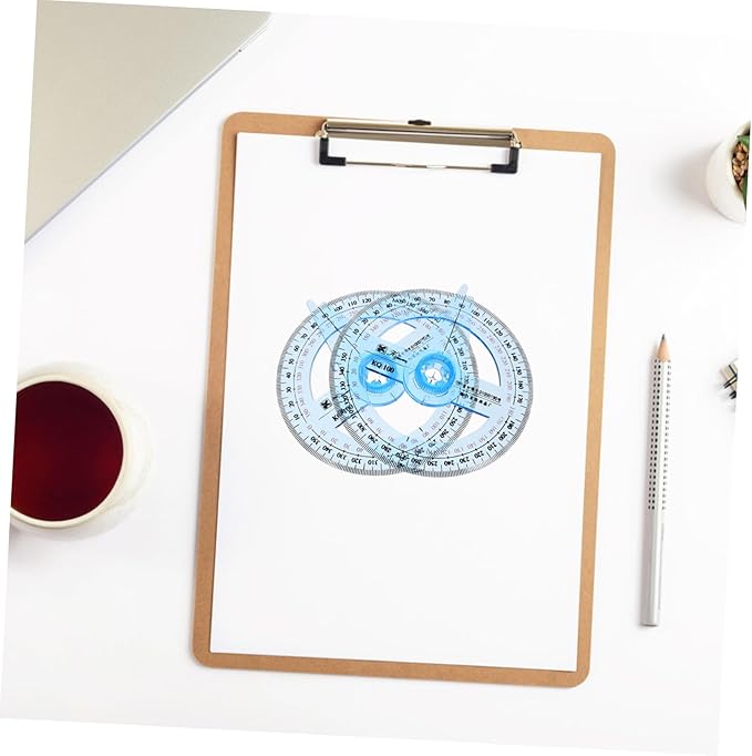 2Pcs Circle Protractor Drafting Tools Protractor Measuring Tool 360-degree Math Geometry Set for Classroom