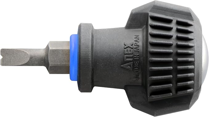 Anex Stubby Screwdriver for Stripped & New Screw Removal, 4-Pack, Philips & Flat Head, Ergonomic
