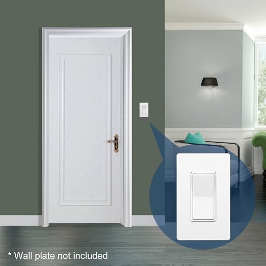 CML Single Pole Decorator Light Switch, 20 Pack Rocker Paddle Wall Switch, 15A 120/277V, On/Off Interrupter, UL Listed, White