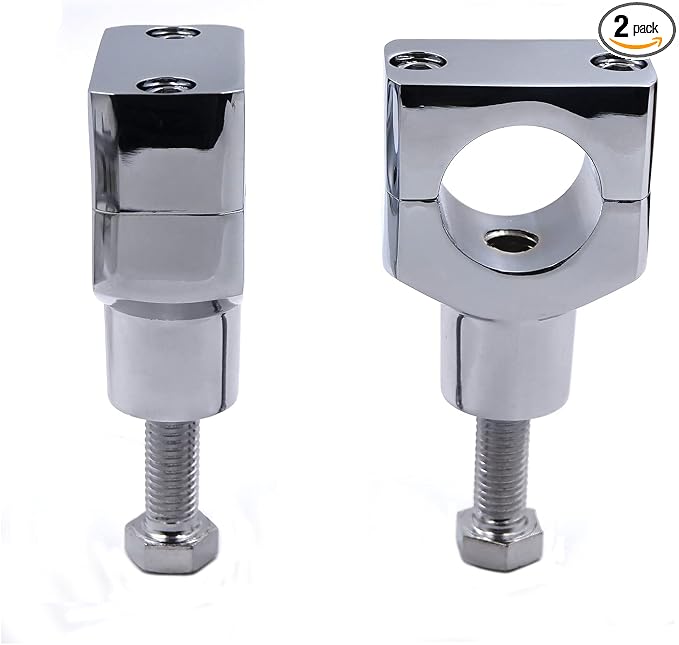 HongK- Chrome 1.25" Motorcycle 31.25mm Handlebar Riser Clamp Compatible with H-D Cruisers Choppers [P/N: MT030-008-1.25"]