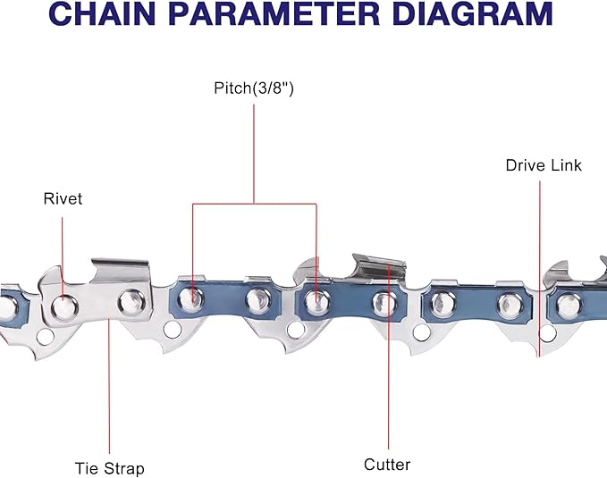 4 Pack 16 Inch Chainsaw Chain 3/8" LP Pitch .043'' Gauge 55 Drive Links fits Stihl MS170, MS171, MS180c and more