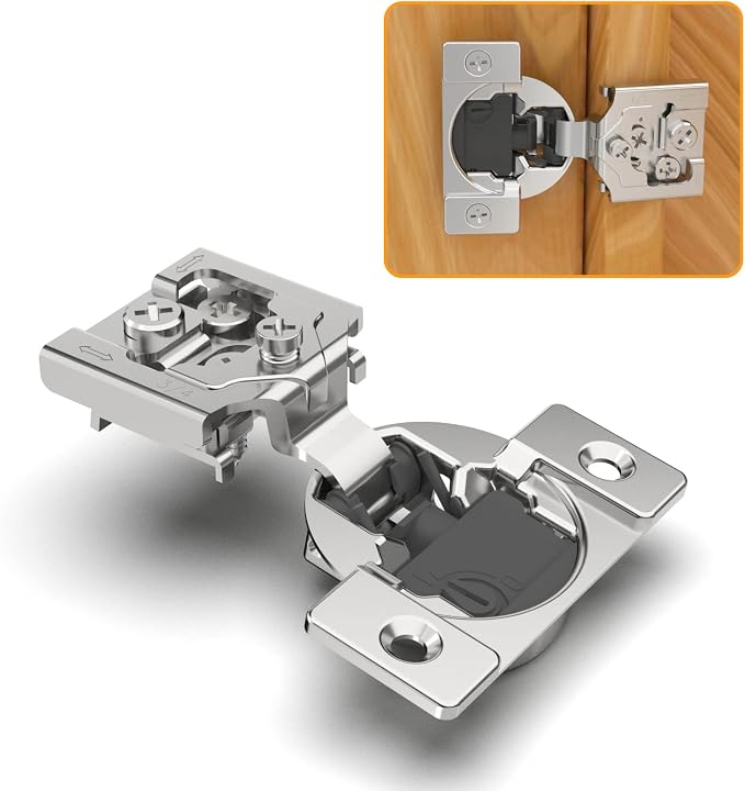 Chibery 30 Pack 3/4" Overlay 4D Soft Close Concealed Hinges for Face Frame Door, Adjustable Closing Speed, Smooth Slow Self Closing Hinges, Satin Nickel, 105° Open Angle Stainless Steel Cabinet Hinge