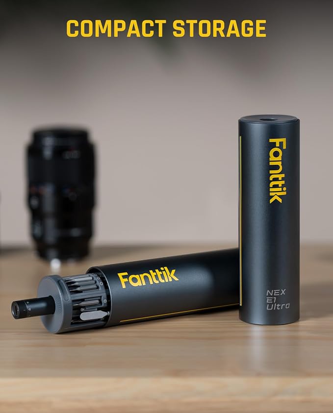Fanttik E1 Ultra Mini Electric Screwdriver, Precision Electric Set, 50-in-1 Magnetic Bits, Magnetic Rotatable Storage, 5/32''Hex, Electric Screwdriver for Electronics Phone Camera Laptop Watch