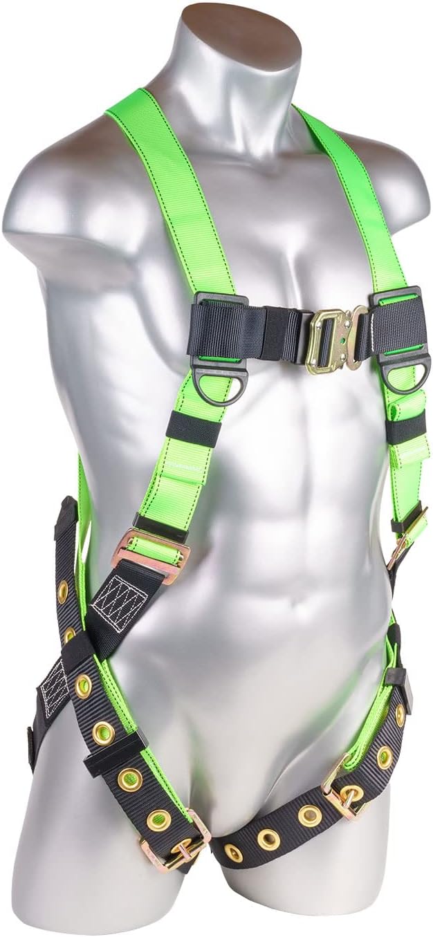 Construction Harness 5 Point Adjustment, Back D-Ring, Grommet Legs, Multiple Styles I OSHA ANSI Compliant