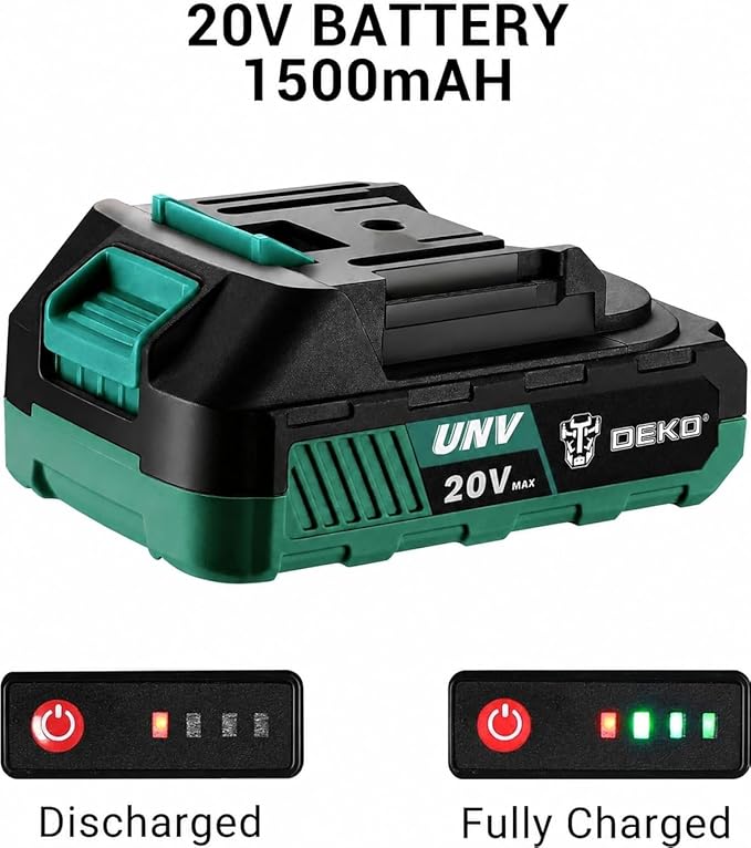 Power Drill Cordless: DEKO PRO Cordless Drill 20V Electric Power Drills Set Tool for Women with Battery and Charger 20 Volt Drills Driver Kit Green