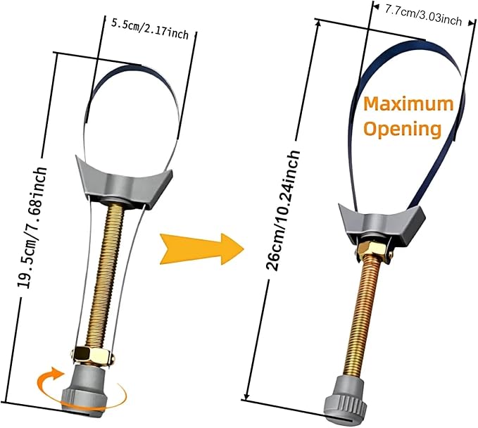 Oil Filter Removal Wrench Adjustable Strap Spanner 60mm To 120mm Diameter for Motorcycle Car Honda Yamaha Suzuki ATV
