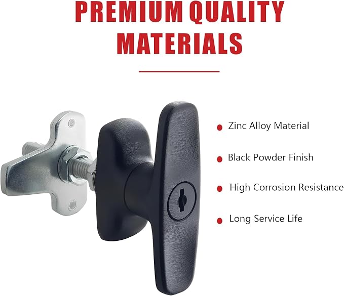 evan T Handle Latch Camper Shell Locks for Truck Topper Cap Pickup 2 Pack | Shed Door Cabinet Garage, Keyed Alike